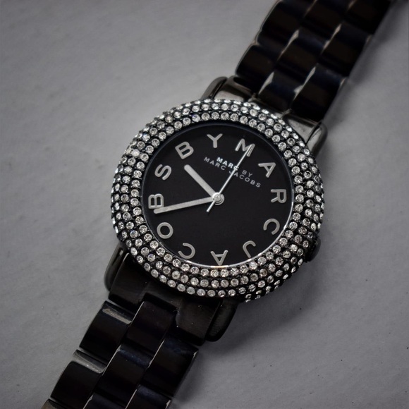 Marc Jacobs MBM3193 Ladies Marci Crystal Black Watch - Picture 5 of 14